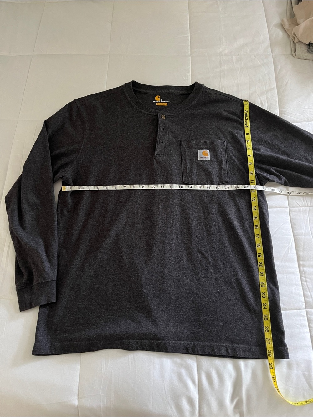 Carhartt Black Long-Sleeve Henley Pocket Shirt